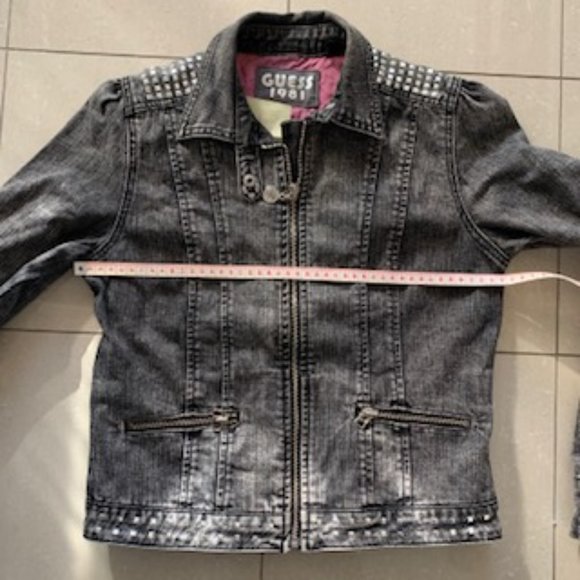 GUESS 1981 black denim jacket small size - Picture 5 of 7